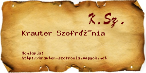 Krauter Szofrónia névjegykártya